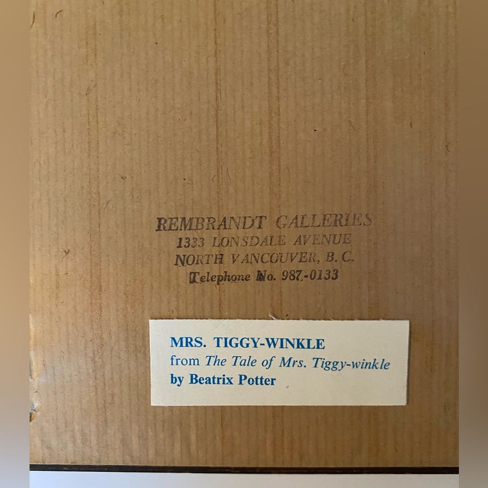 Vintage Framed Animal Print- Mrs. Tiggy-Winkle - Picture 6 of 6